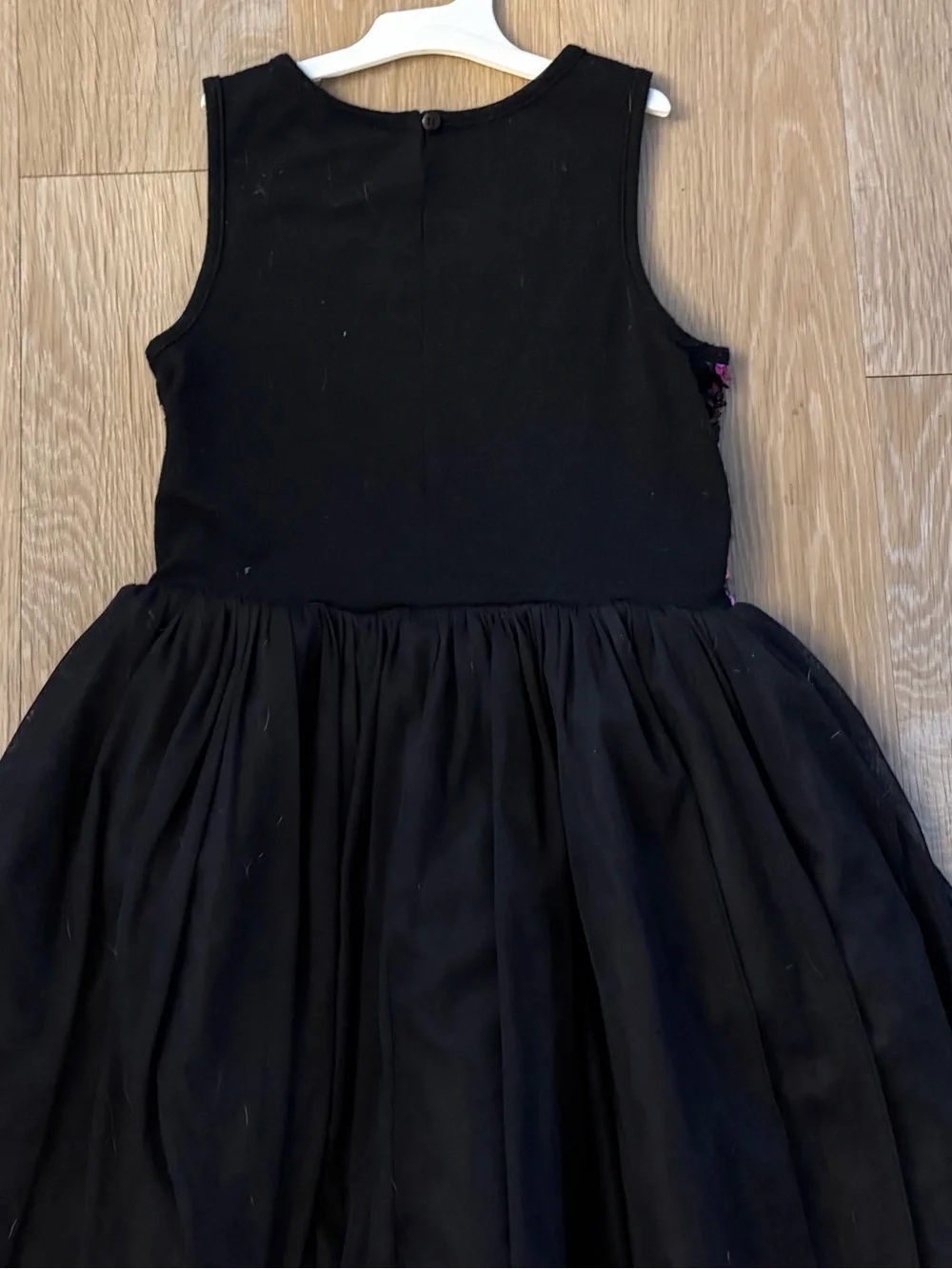 Cat& Jack Girl's Size 7/8 Black Dress With Purple Sequin Bodice Tulle Skirt